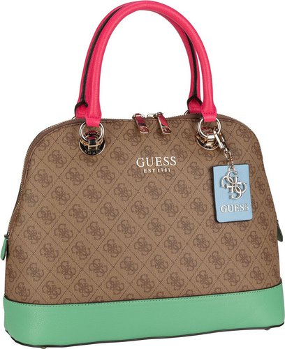 Guess Handtasche Cathleen Large Dome Satchel Brown Multi