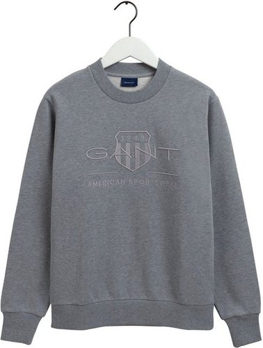 Gant Sweatshirt D1. TONAL ARCHIVE SHIELD C-NECK mit Logostickerei auf der Brust