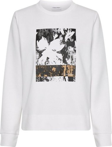Calvin Klein Sweatshirt FLOWER PRINT LOGO SWEATSHIRT mit abstraktem Frontdruck