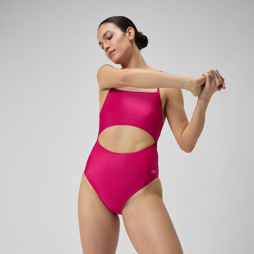 Speedo Damen Badeanzug mit Cutout Lila