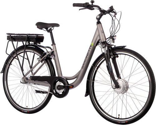 Saxonette E-Bike Cityrad Advanced Plus, 3 Gang Shimano SHIMANO Nexus Schaltwerk, Nabenschaltung, Frontmotor, 375 Wh, (mit Akku-Ladegerät u. integr. Rahmenschloss), Pedelec, Elektrofahrrad für Damen u. Herren