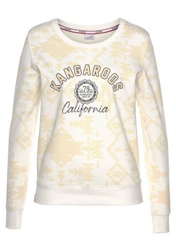 Kangaroos Sweatshirt mit trendigem Alloverdruck im Inka-Look & Logodruck