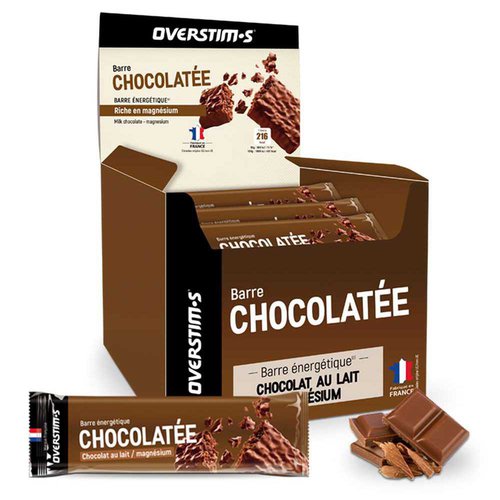 Overstims Magnesium 50g Milk Chocolate Energy Bars Box 28 Units Golden