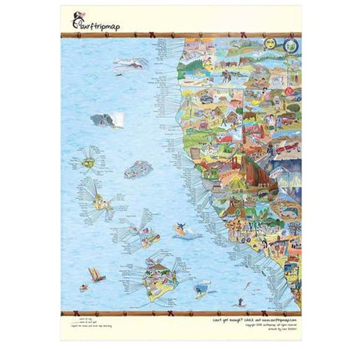 Awesome Maps West Coast Map Poster Mehrfarbig