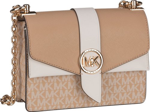 Michael Kors Umhängetasche Greenwich Small Conv Xbody MK Signature Camel Multi (2.4 Liter)