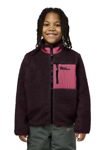 Jack Wolfskin Ice Curl Jacket Kids Fleecejacke Kinder 92 purple,pink boysenberry/pink