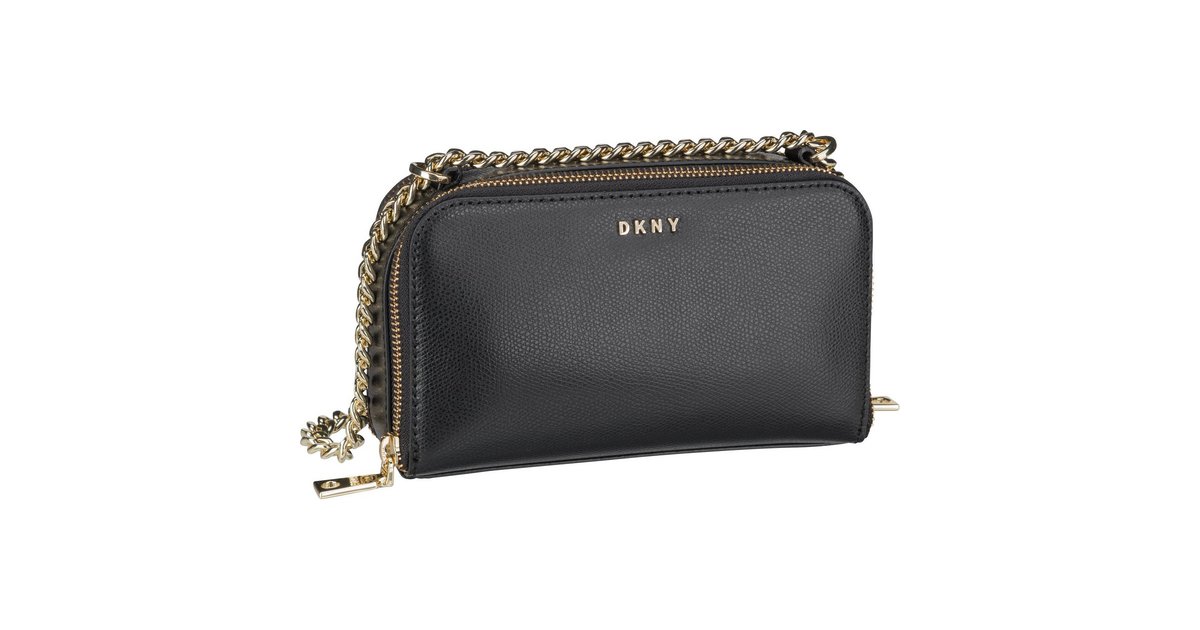 DKNY Umhängetasche Felicia Dundee Double Zip Crossbody Black/Gold (1.2