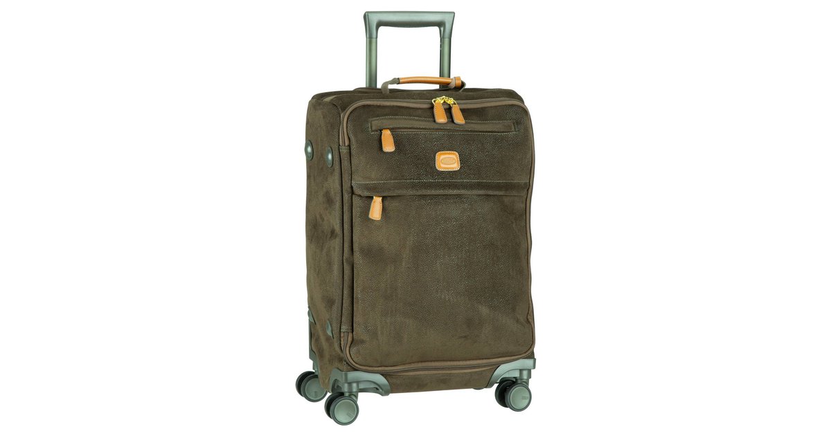 Sac De Week-end Brics « Life » – Cuir Marron Olive, Fabrication Italienne, état Correct