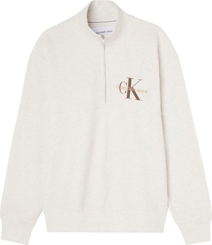 Calvin Klein Jeans Sweatshirt MONOLOGO WAFFLE HALF ZIP HWK mit Troyerkragen und halblangem Reißverschluss