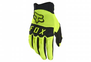 Fox lange handschuhe dirtpaw schwarz   fluo gelb