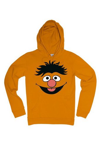 Logoshirt Kapuzensweatshirt Sesamstrasse - Ernie Gesicht mit lizenziertem Print
