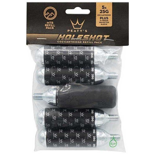 Peaty´s Holeshot Co2 Cartridges 5 Units Schwarz,Silber 25 g