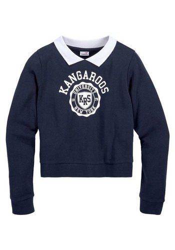 Kangaroos Sweatshirt Universität New York 1979 in kurzer Form mit Polokragen