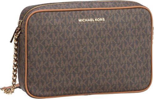 Michael Kors Jet Set Large EW Crossbody Lux MK Signature  in Braun (2.3 Liter), Umhängetasche
