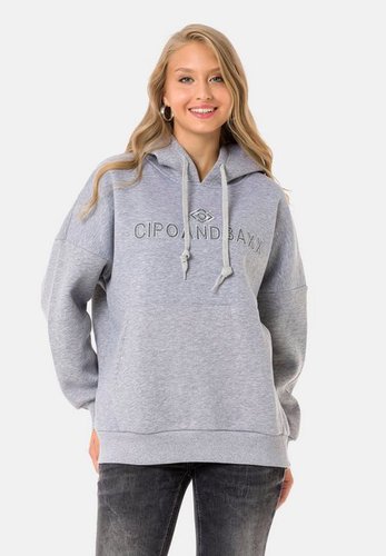 Cipo & Baxx Kapuzensweatshirt mit trendiger Markenstickerei