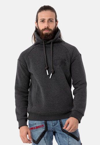 Cipo & Baxx Sweatshirt mit hochabschließendem Stehkragen