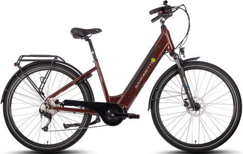 SAXONETTE E-Bike Deluxe Sport (Wave), 9 Gang Shimano Alivio Schaltwerk, Kettenschaltung, Mittelmotor 250 W