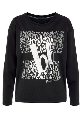 Bruno Banani Sweatshirt silberfarbener Leo-Print NEUE KOLLEKTION