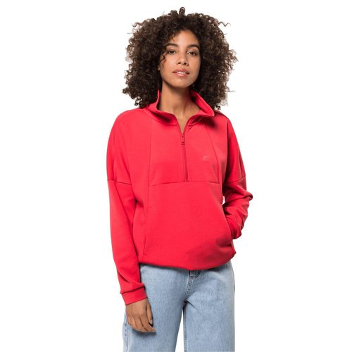 Jack Wolfskin NEW Haven Half Zip Women Fleecepullover Damen S tulip red tulip red