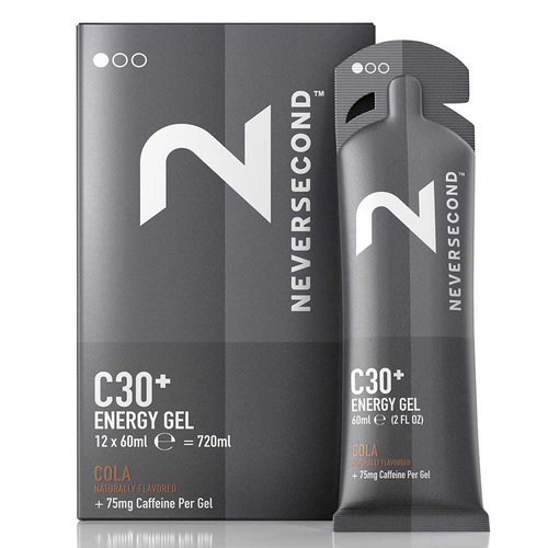 Neversecond C30 60ml Cola 12 Units Energy Gels Box Silber