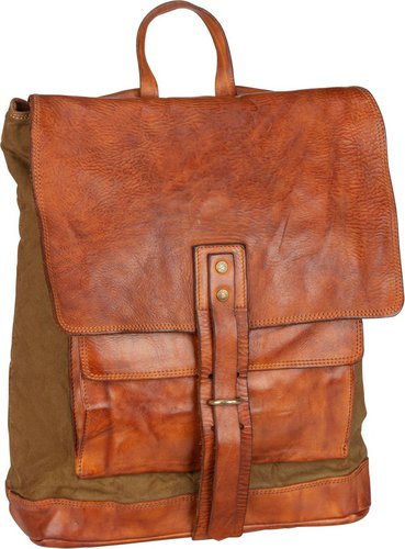 Campomaggi Rucksack / Daypack Enea C30830 Verde Militare/Cognac (17.9 Liter)