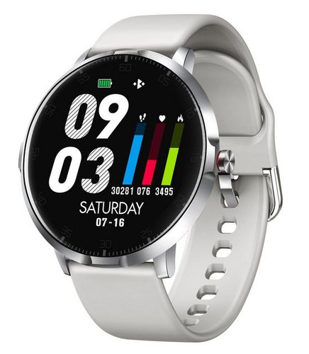 Emporia Watch Basic Smartwatch (3,3 cm/1,3 Zoll, Proprietär), EKG Touchscreen Pulsmesser Blutdruckanzeige