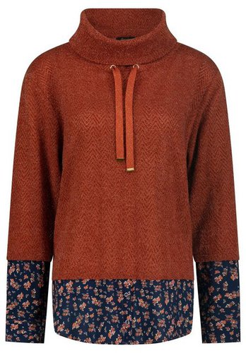 October Sweatshirt mit hohem Kragen und floralem Muster