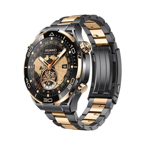 Huawei WATCH ULTIMATE GOLD Smartwatch (3,81 cm/1,5 Zoll), goldgefasste Keramiklünette, goldenes Armband aus Titanlegierung