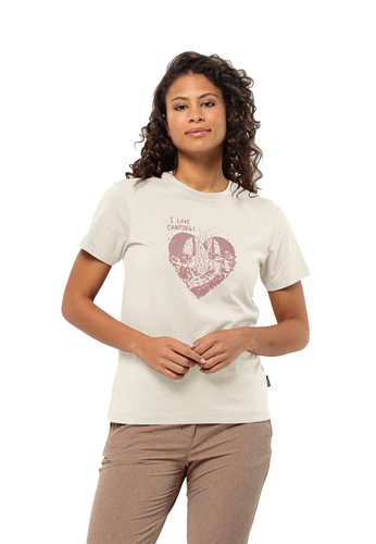 Jack Wolfskin Camping Love T-Shirt Women T-Shirt aus Bio-Baumwolle Damen XS white cotton white