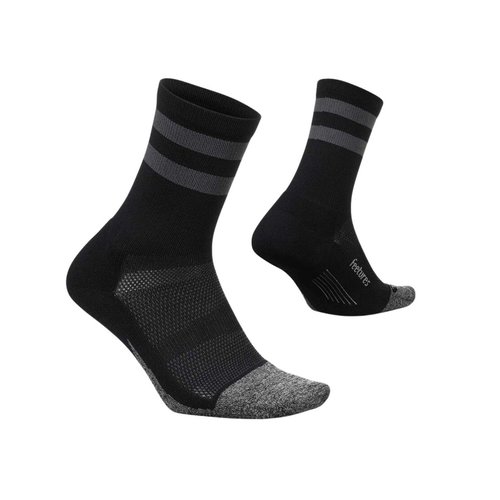 Feetures Elite Light Cushion Mini Crew High Top Socken Schwarz, Größe M