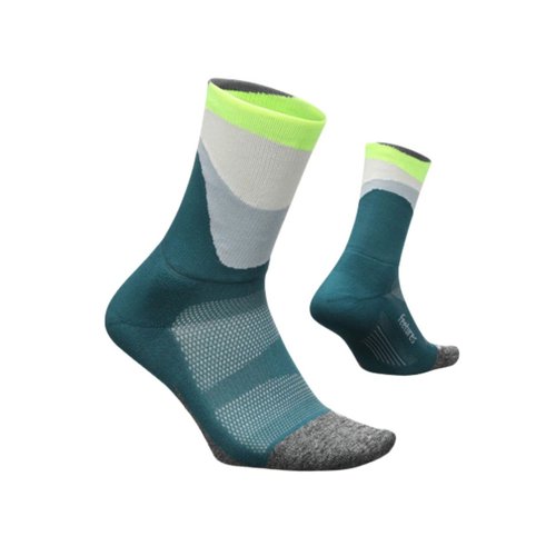 Feetures Elite Light Cushion Mini Crew High Top Socken Grün, Größe M