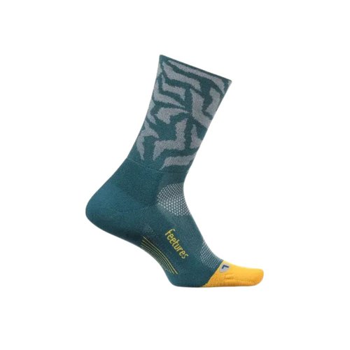 Feetures Elite Ultra Light Mini Crew Socken Grün Gelb, Größe L