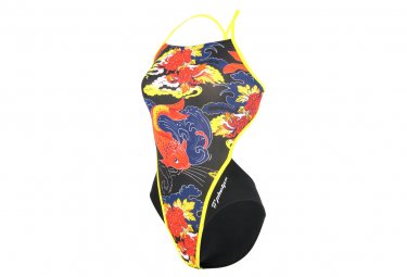 Michael Phelps koi open back damen badeanzug schwarz