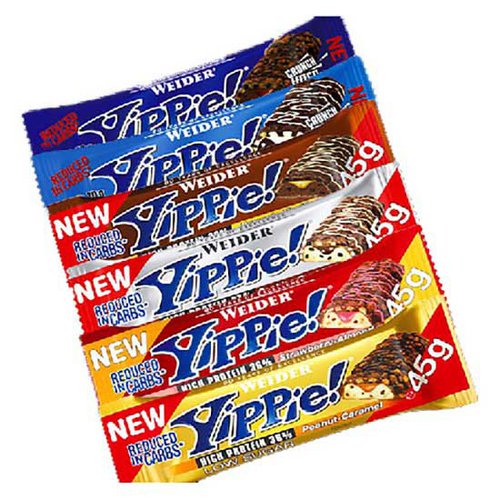 Weider Yippie 45g Chocolate And Cookies Protein Bars Box 12 Units Mehrfarbig