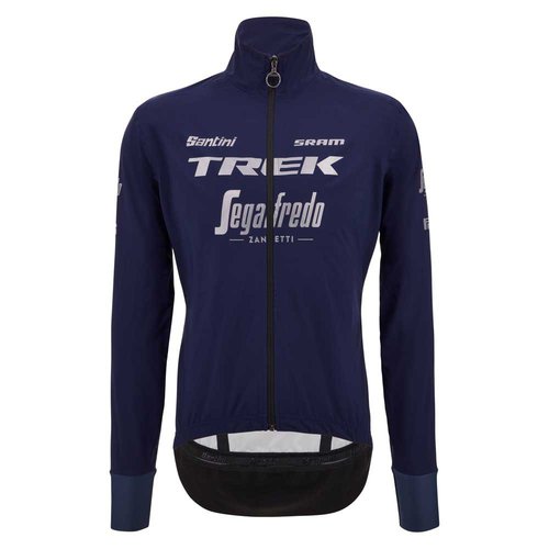 Santini Trek Segafredo 2023 Rain Jacket Blau M Mann