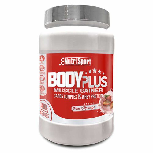 Nutrisport Body Plus Carbs Complex  Whey Protein 1.4kg Strawberry Durchsichtig