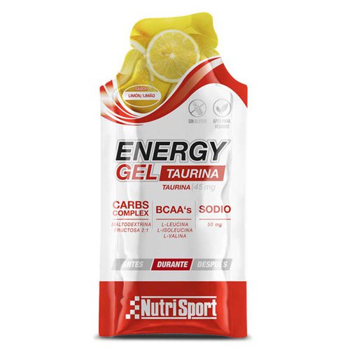Nutrisport Taurina 35g Energy Gels Box Lemon Durchsichtig