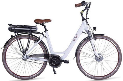 Llobe E-Bike Metropolitan JOY 2.0 modernwhite 36V / 15,6Ah, 7 Gang Shimano 7-Gang Shimano Nexus Nabenschaltung Schaltwerk, Nabenschaltung, Frontmotor, 562 Wh Akku