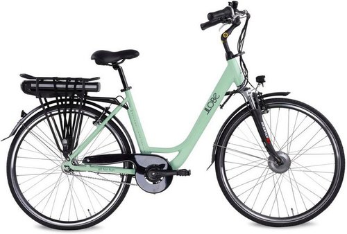 Llobe E-Bike Metropolitan JOY 2.0 pastellgrün 36V / 15,6Ah, 7 Gang Shimano 7-Gang Shimano Nexus Nabenschaltung Schaltwerk, Nabenschaltung, Frontmotor, 562 Wh Akku