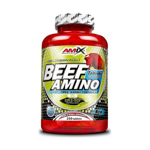 Amix Beef Amino Tablets 250 Units Weiß