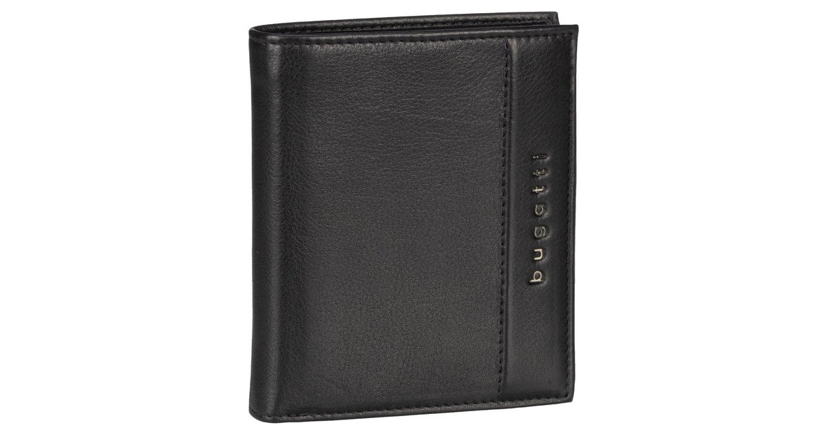 bugatti Romano Geldbörse mit RFID-Blocker, Portemonnaie aus robustem Rindleder Hochformat, Geldtasche mit Klappe für Herren, braun
