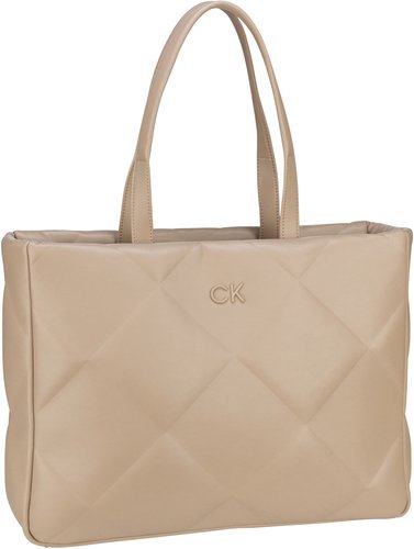 Calvin Klein Shopper Re-Lock Quilt Tote LG PFA23 Silver Mink (14.9 Liter)