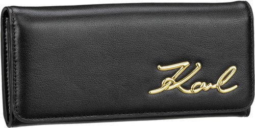 Karl Lagerfeld K/Signature Cont Flap Wallet  in Schwarz (0.4 Liter), Geldbörse