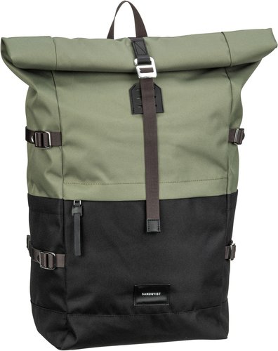 Sandqvist Bernt Rolltop Backpack  in Multi Clover Green (20 Liter), Laptoprucksack