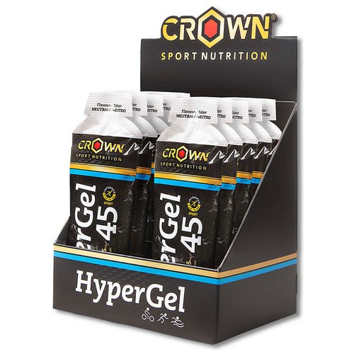 Crown Sport Nutrition Hyper 45 Neutral Energy Gels Box 75g 10 Units Durchsichtig