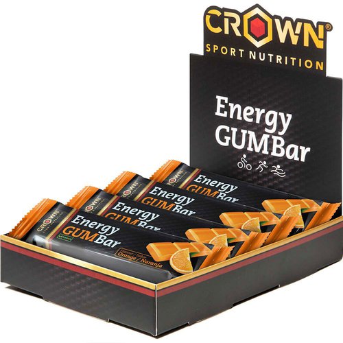 Crown Sport Nutrition Orange Energy Bars Box 30g 12 Units Golden