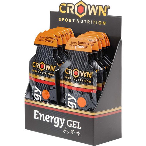 Crown Sport Nutrition Orange Energy Gels Box 40g 12 Units Golden