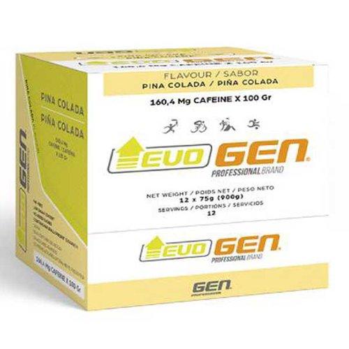 Gen Evo Pia Colada Energy Gels Box 75g 12 Units Durchsichtig
