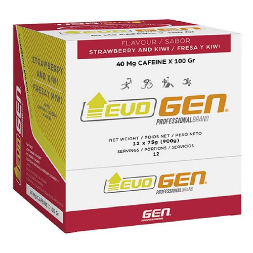 Gen Evo Strawberry Kiwi Energy Gels Box 75g 12 Units Durchsichtig