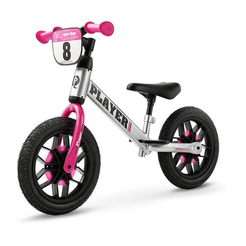 Qplay New Player Bike Without Pedals Rosa,Silber 10 Junge